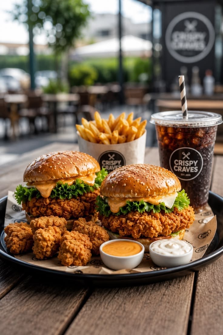 Fried chicken burger