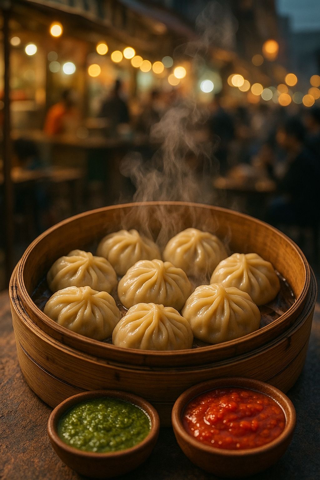 Veg Schezwan momo steam