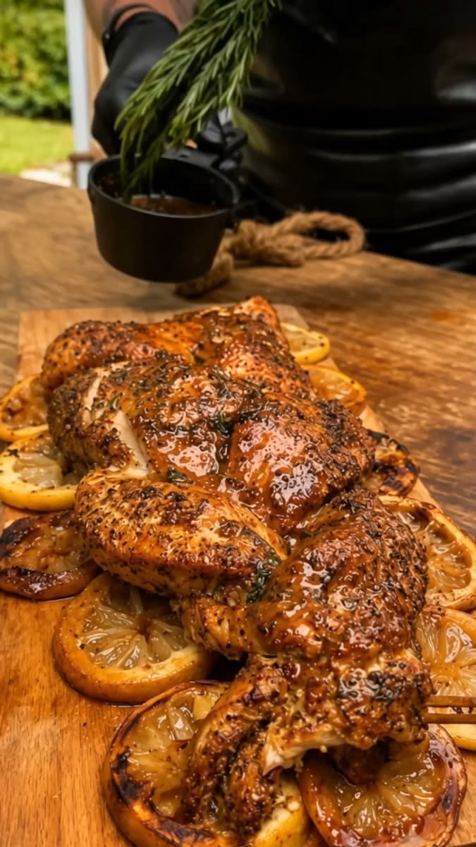 Garlic barbecue half